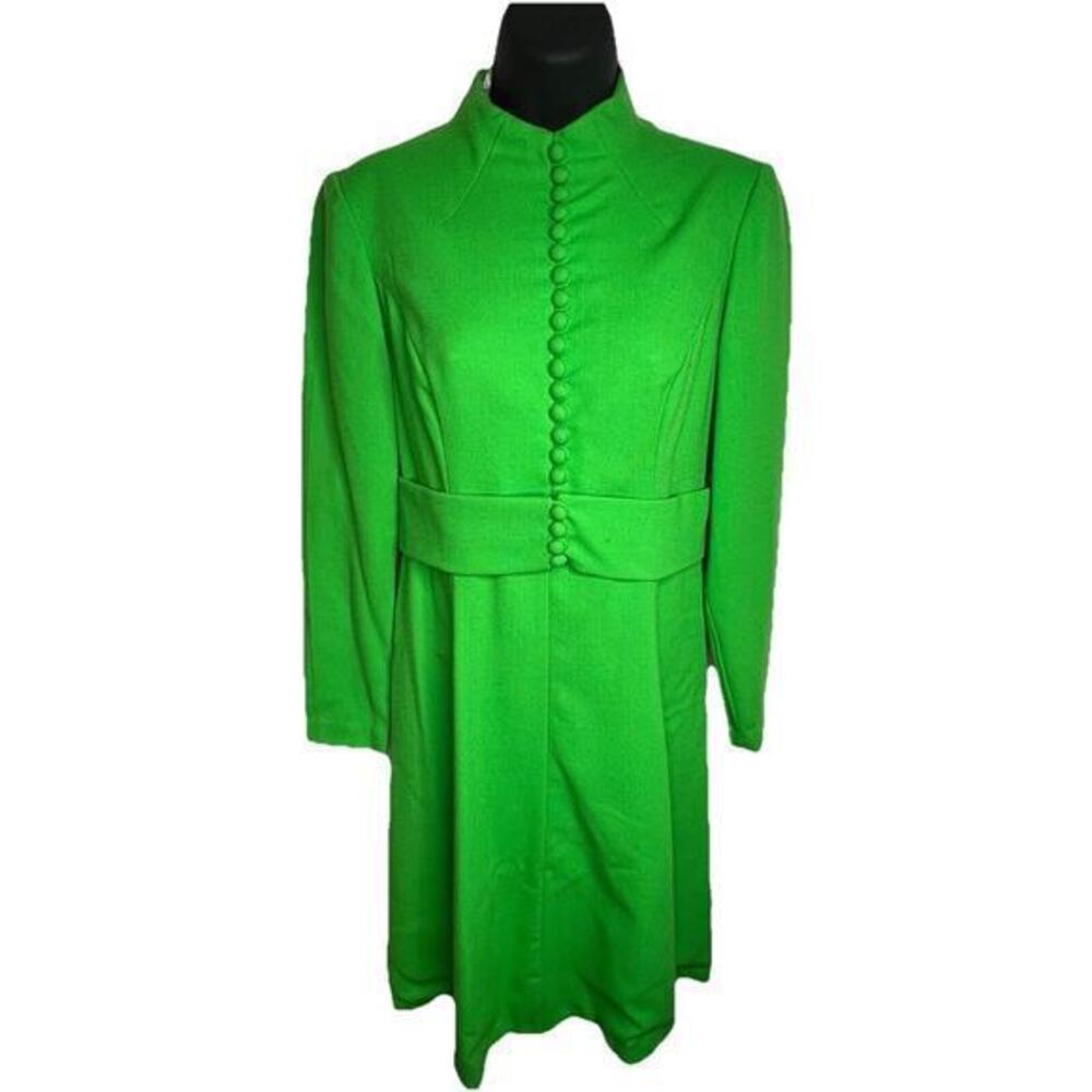 Vintage Miss Magnin at I. Magnin Womens Midi Dress Green